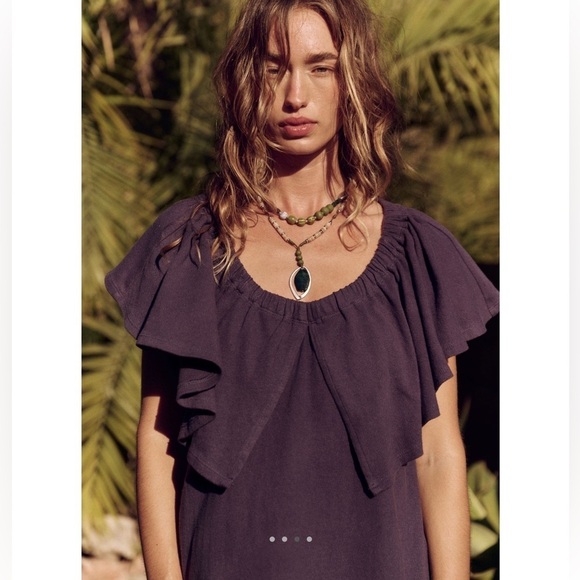 NWT Free People Lynne MIDI Dress Medium in Elderberry FP BEACH NEW $98 retail - Picture 4 of 6